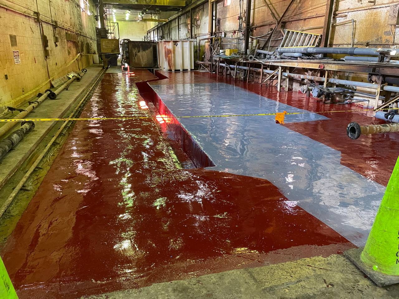 Finished industrial floor resurfacing work by KB Coatings at Liberty Steel
